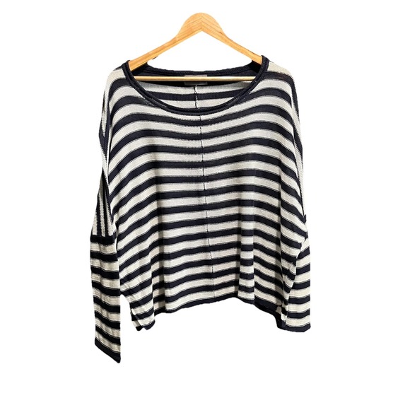 Wooden Ships Sweaters - Wooden Ships Nautical Blue White Stripe Women's‎ Sweater Size M/L